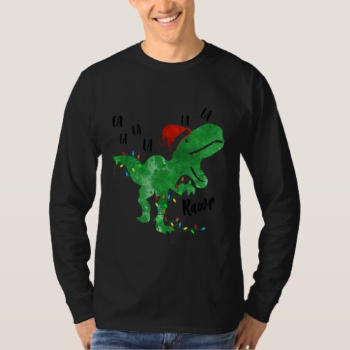 Fa Ra Ra Rawr Funny Dinosaur TRex Christmas T_Shirt