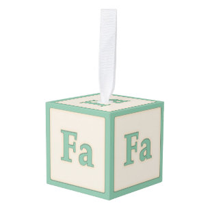 "Fa" Solfeggio Musical Baby Blocks Light Green Cube Ornament