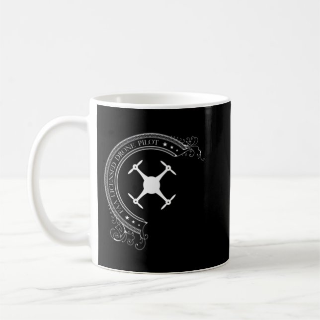 FAA Licensed Part 107 UAV Quadcopter Drone Pilot T Coffee Mug (Left)