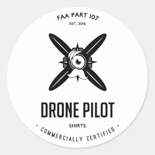 FAA Part 107 Drone Pilot Com Certified Sticker