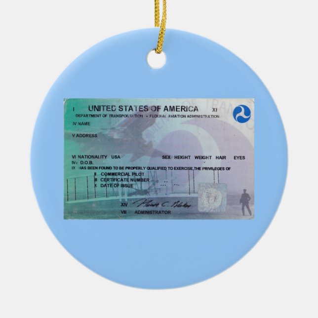FAA Pilot Ceramic Ornament (Front)