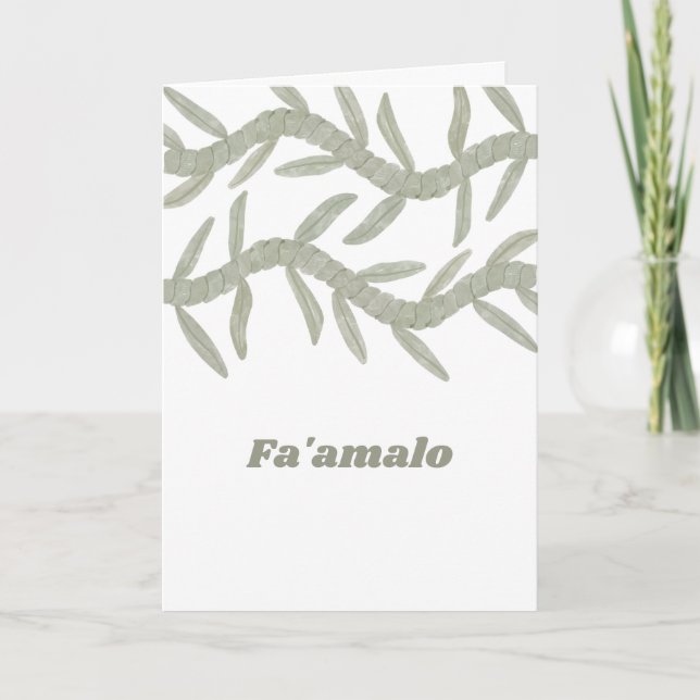 Fa'amalo Letterpress Thank You Card (Front)