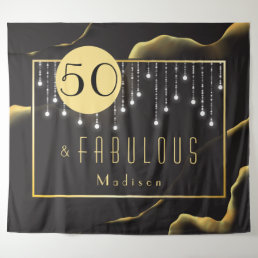 Fab 50th Birthday Cool Inky Black Tapestry 