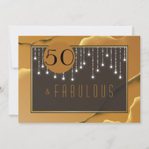 Fab 50th Birthday Gold Fun Invitation