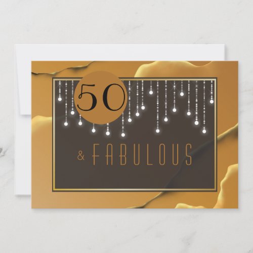 Fab 50th Birthday Gold Fun Invitation