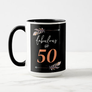 Fab @ 50th Birthday Party Orange Decorative Arrow Mug