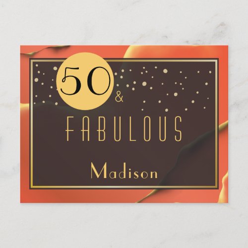 Fab 50th Birthday Tomato Red  Postcard