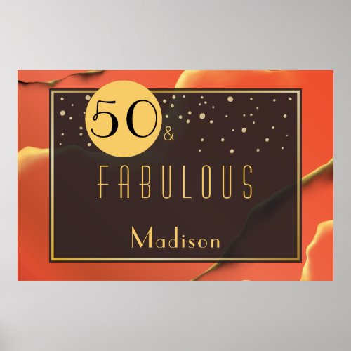 Fab 50th Birthday Tomato Red Poster