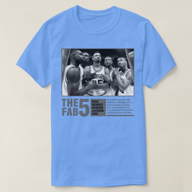 Fab 5 BW Retro T-Shirt (Design Front)