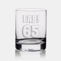 Fab! 65 Etched Whiskey Glass Retro 70s Party Favor