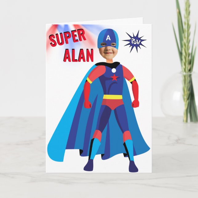 Fab Birthday Superhero USA Stunning Boy Amazing  Card (Front)