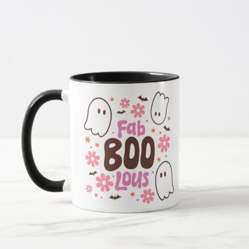 Fab BOO Lous Cute Ghosts White Halloween Mug