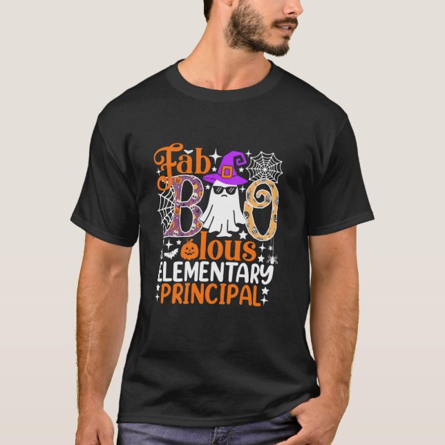 Fab Boo Lous Elementary Principal Funny Halloween  T-Shirt (Front)