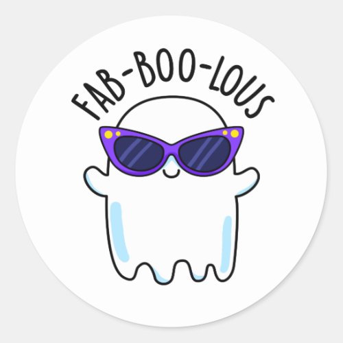Fab_Boo_Lous Funny Ghost Pun  Classic Round Sticker