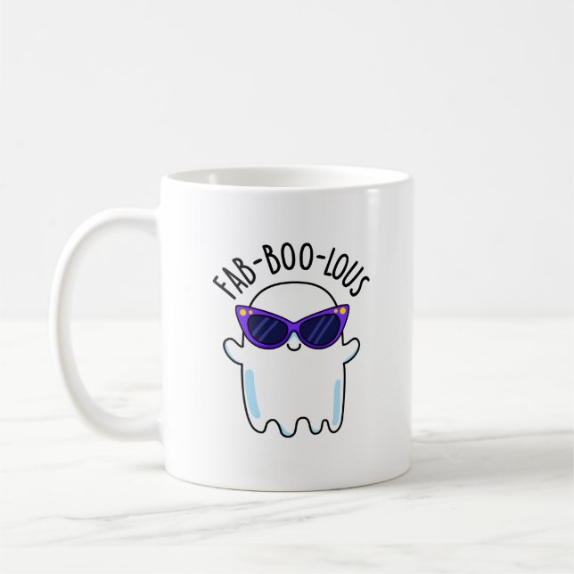 Fab-Boo-Lous Funny Ghost Pun  Coffee Mug (Left)