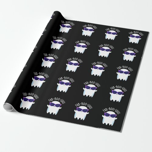Fab_Boo_Lous Funny Ghost Pun Dark BG Wrapping Paper