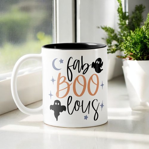 fab Boo lous Funny Ghost Womens Halloween Two_Tone Coffee Mug