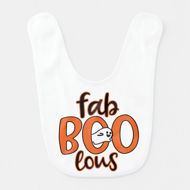 Fab Boo Lous Ghost Halloween Baby Bib (Front)