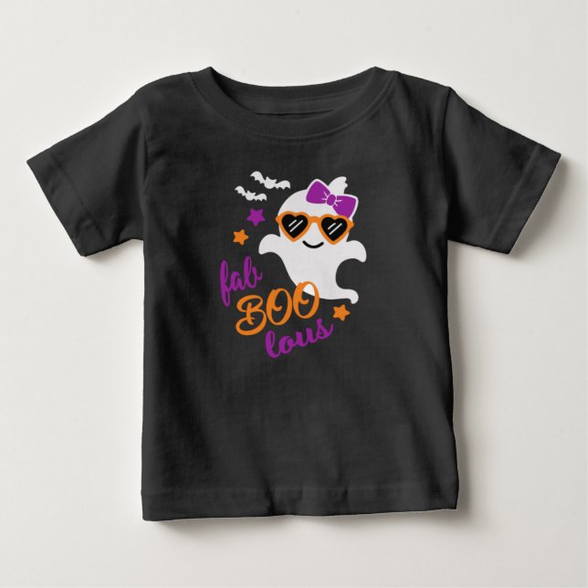 Fab Boo Lous Halloween Ghost Baby T-Shirt (Front)