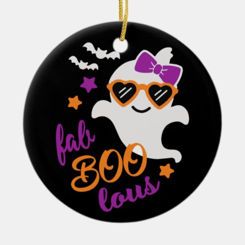 Fab Boo Lous Halloween Ghost Cute Ceramic Ornament