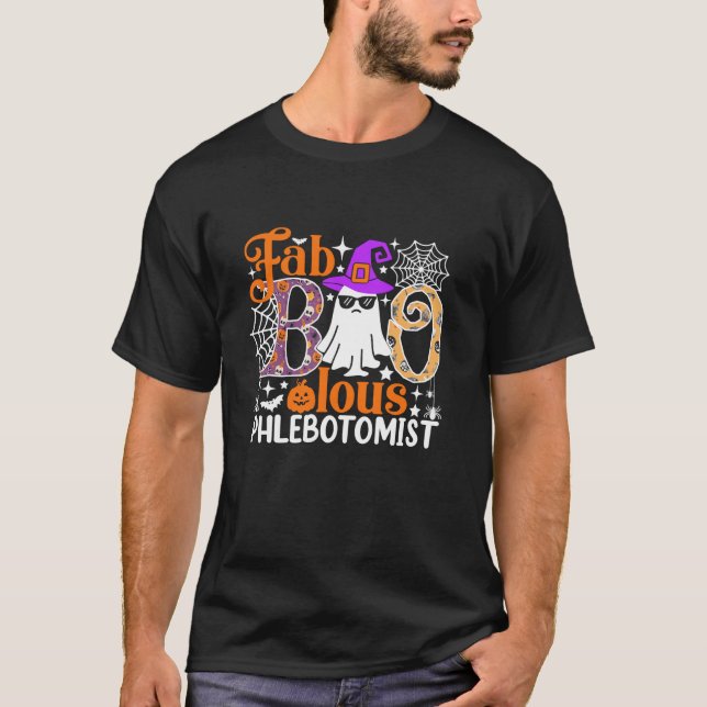 Fab Boo Lous Phlebotomist Funny Halloween Costume  T-Shirt (Front)