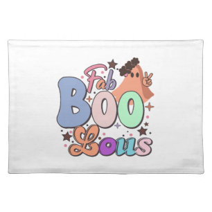 Fab Boo Lous Retro Cute Halloween T Cloth Placemat