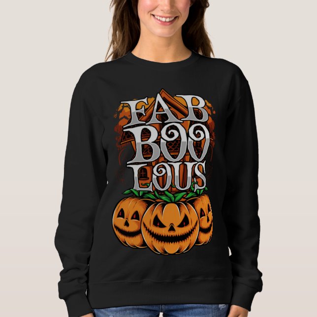 Fab Boo Lous Spooky Pumpkins Halloween Pumpkin Sweatshirt (Front)