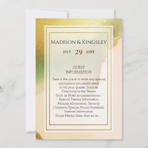 Fab Chartreuse Abstract Amazing Wedding Invitation