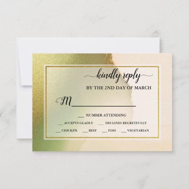 Fab Chartreuse 💚 Abstract Incredible Budget Weddi RSVP Card (Front)