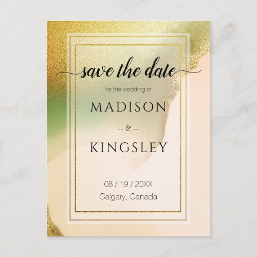 Fab Chartreuse Abstract Incredible Save the Date  Postcard