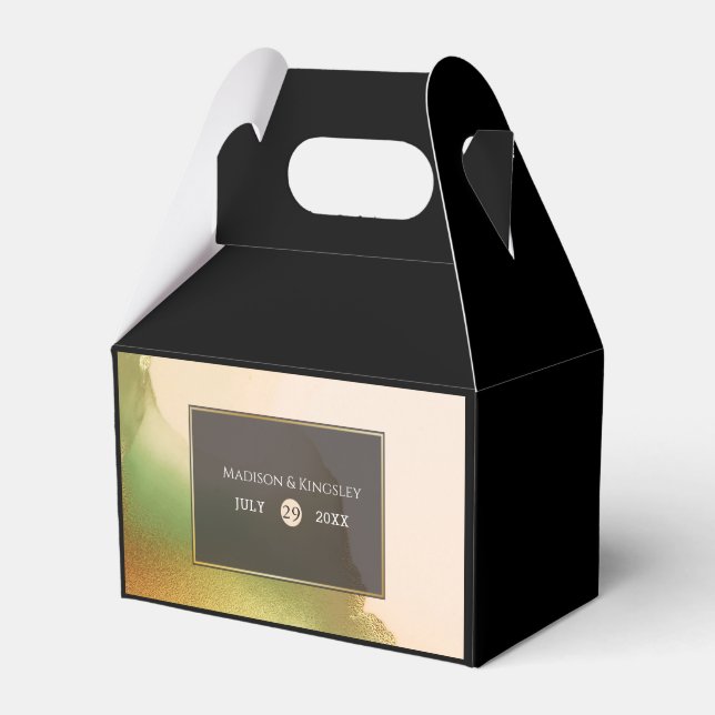 Fab Chartreuse 🤵 Bold & Stylish Budget Wedding Favor Boxes (Front Side)