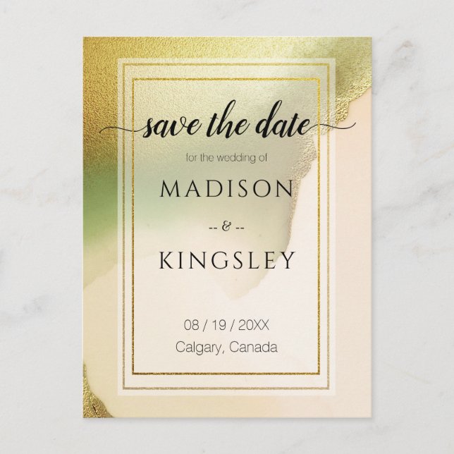 Fab Chartreuse 🤵 Bold & Stylish Budget Wedding Postcard (Front)