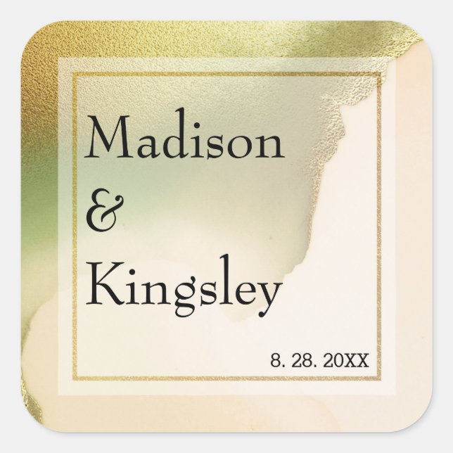 Fab Chartreuse 🤵 Bold & Stylish Budget Wedding Square Sticker (Front)