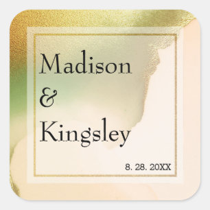 Fab Chartreuse 🤵 Bold & Stylish Budget Wedding Square Sticker