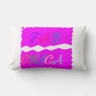 FAB CHICA LOGO Vibrant lush plush posh Lumbar Pillow