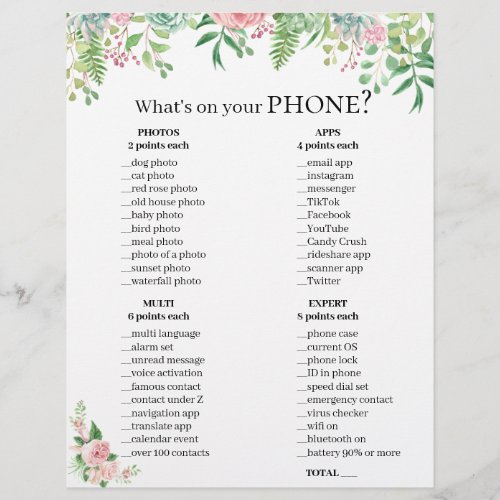 Fab Cool Bridal Shower Fun Phone Game