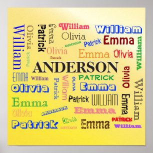 Fab Family Cool Word Cloud Poster