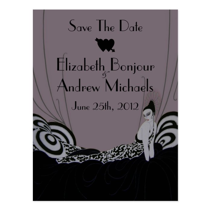 Fab Fashion Plate ~ Save the date Postcard