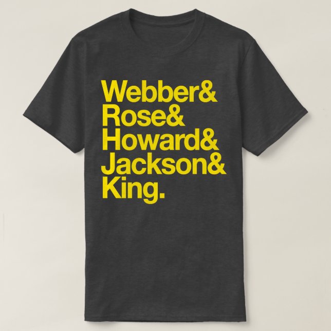 Fab Five Basketball Yellow T-Shirt (Design Front)