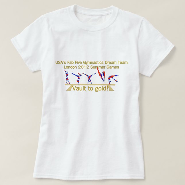 Fab Five USA Gymnastics Team 2012 T-Shirt (Design Front)