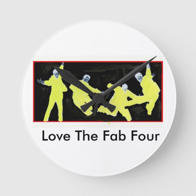 Fab Four Love Round Clock (Front)
