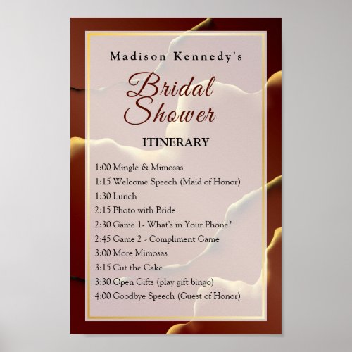 Fab Fun Bridal Shower Events Inky Earthtone Poster