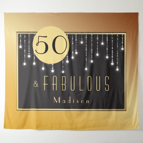Fab Gold 50th Birthday Cool Fun Tapestry 