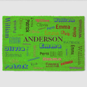 Fab Word Cloud Family 💕🎉 Cool Fiber Doormat