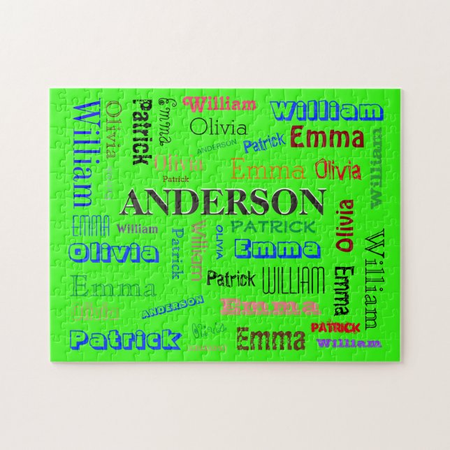 Fab Word Cloud Family 💕🎉 Cool  Jigsaw Puzzle (Horizontal)