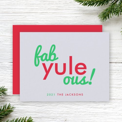 Fab Yule Ous  Fabulous Christmas Stylish Fun Fab Holiday Card