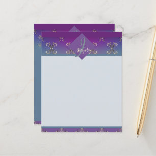 Fabergè-like Monogram Purple Blue Gradient