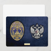 Faberge Tsarevich Egg with Surprise on Blue Velvet (Front/Back)