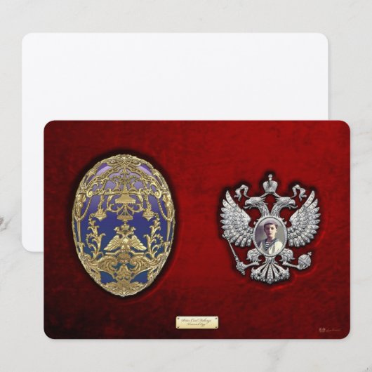 Faberge Tsarevich Egg with Surprise on Red Velvet (Front/Back)