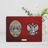 Faberge Tsarevich Egg with Surprise on Red Velvet (Standing Front)